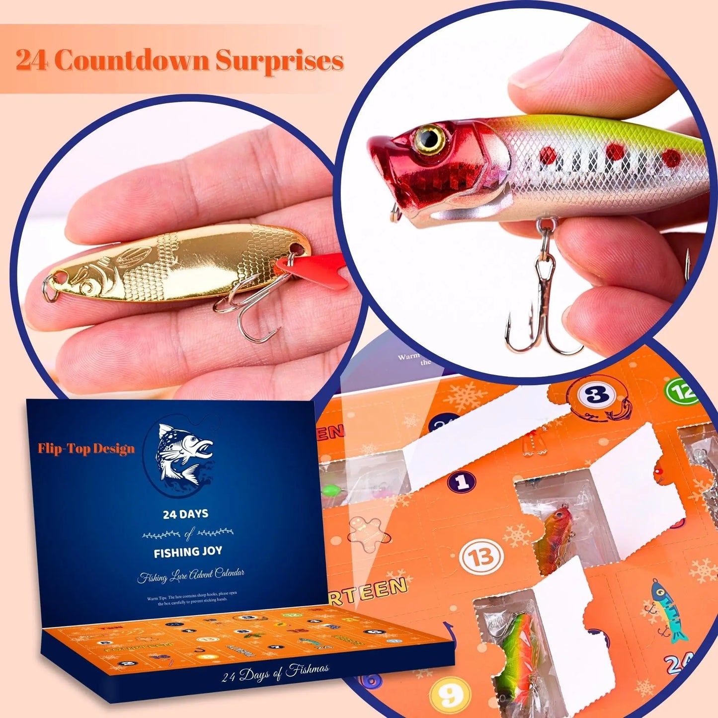 Fishing Lure Advent Calendar for Christmas - 24 Day Set! ONLY 6 LEFT!