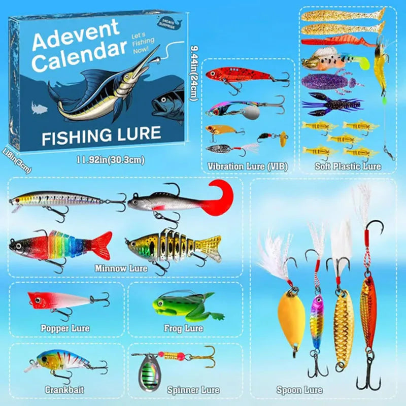 Fishing Lure Adevent  Calendar for Christmas (V2) - 24 Day Set! ONLY 9 LEFT!
